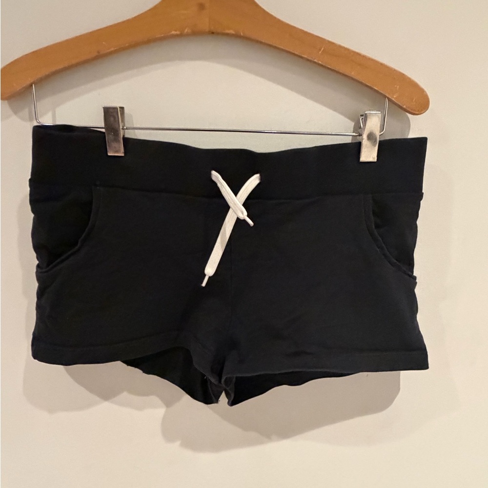 H&M Black Athletic Shorts with White Drawstring (c)